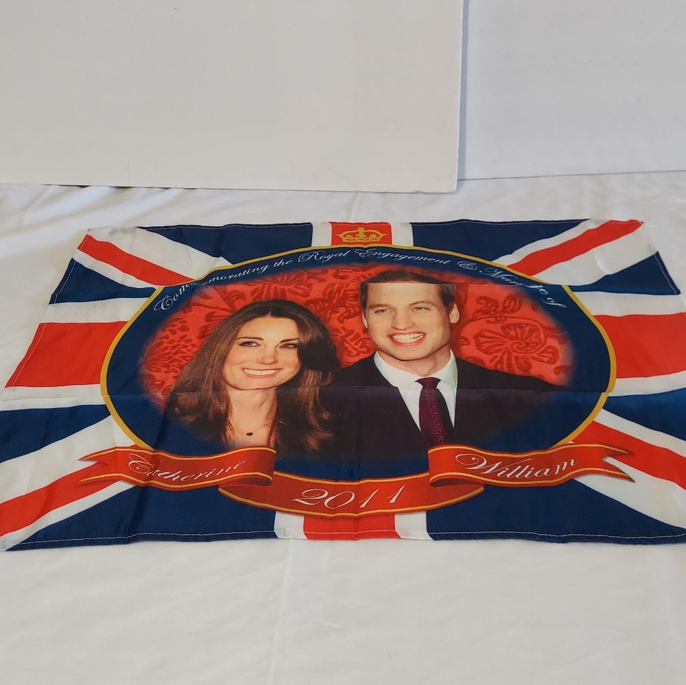 Prince William & Catherine  Commemorating the Royal Engagement & Marriage Flag.